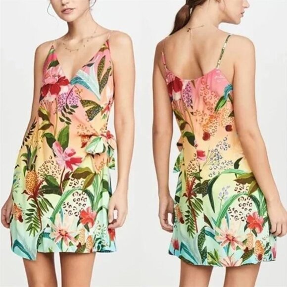 FARM RIO Amazonian Ombre Mini Wrap Dress Sz XS - Picture 1 of 12